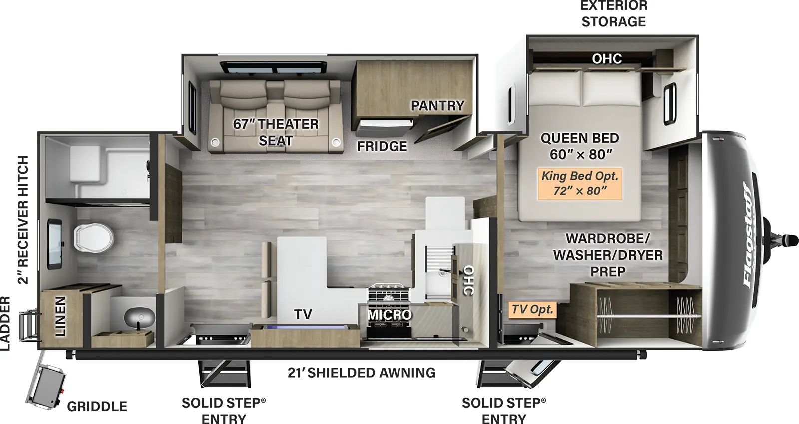 Flagstaff Classic Travel Trailers 826RBS Floorplan